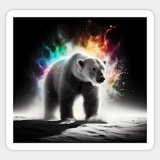 Monochromatic Polar Bear Within Rainbow Colors Sticker